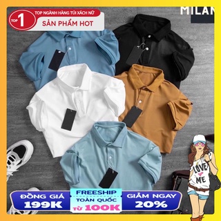 Áo polo nam trơn MILAN chất coton co dãn 4 chiều , hàng công ty xuất dư bảo hành 6 tháng lỗi 1 đổi 1