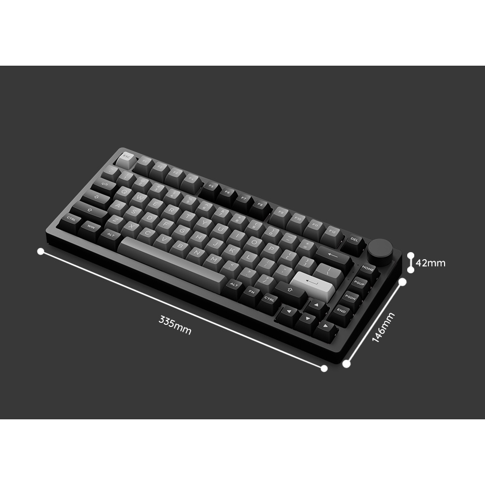 Bàn phím cơ AKKO PC75B Plus Black Silver | Blue on White | Year of Tiger (Bluetooth 5.0 / Wireless 2.4Ghz / Hotswap/RGB)
