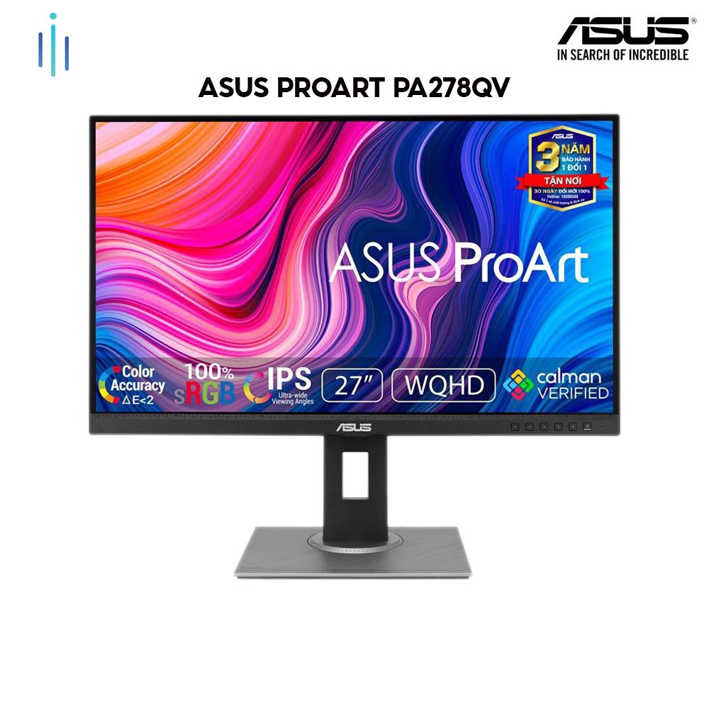 Màn Hình Chuyên Nghiệp ASUS ProArt PA278QV 27 INCH IPS,  2K , 100% sRGB