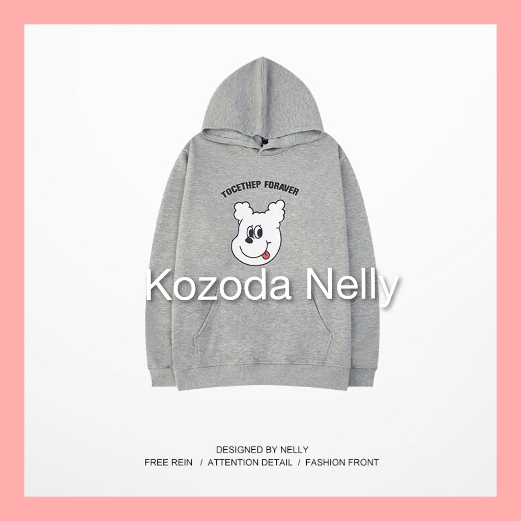 Áo nỉ nelly hoodie in hình nam nữ unisex lót lông form rộng kozoda AN262 #4