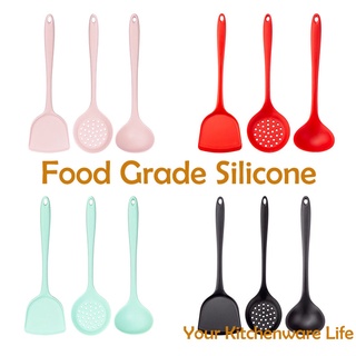 Xẻng Silicon Xẻng Nấu Ăn Xẻng Nấu Ăn Không Làm Tổn Thương Nồi Dụng Cụ Nhà Bếp Chảo Chống Dính Muỗng Xào Chuyên Dụng Bộ Muôi Canh Muôi Thủng Gia Dụng