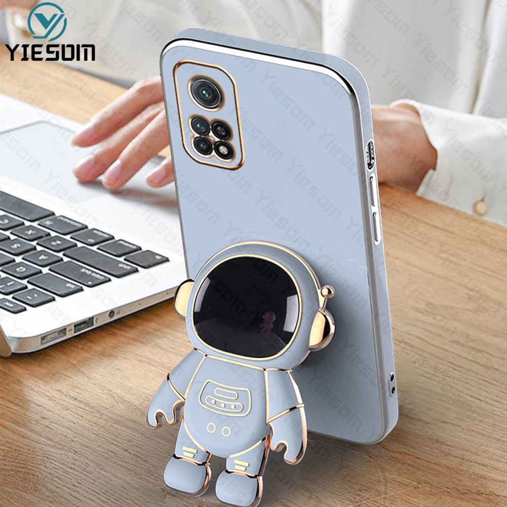 Ốp Điện Thoại Silicon Dẻo Mạ Màu Hình Phi Hành Gia Sang Trọng Cho Xiaomi Redmi Note 11 10 Pro 11S 10S 4G 5G 9S 9 Pro