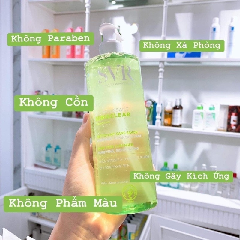 Sữa rửa mặt SVR Sebiaclear Gel Moussant không xà phòng lành tính cho da dầu mụn nhạy cảm 400ml