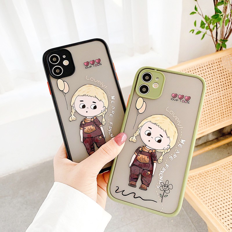 Ốp lưng iphone Baby Lovely nhám viền nổi cong 6/6plus/6s/6splus/7/7plus/8/8plus/x/xr/xs/11/12/13/pro/max/plus/promax | BigBuy360 - bigbuy360.vn