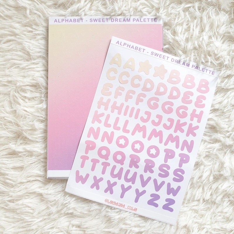 Bonghianho_studio, Sticker nhãn dán bảng chữ cái màu ngọt ngào như kẹo