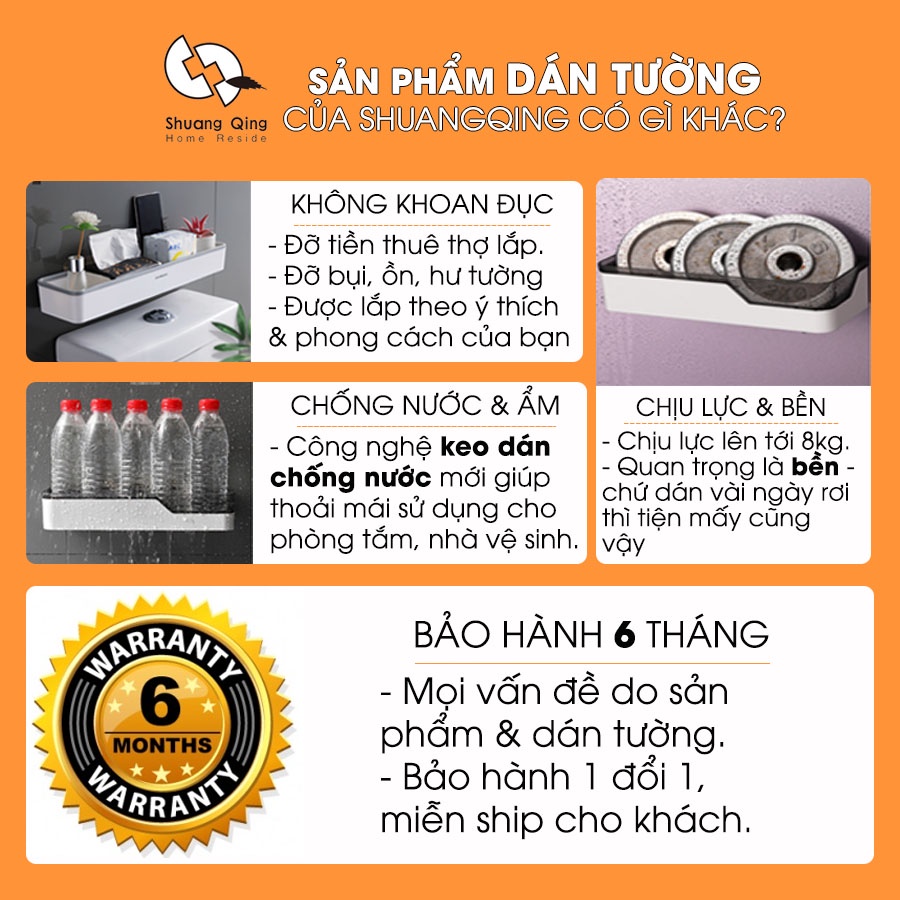 Giá Đựng Xà Bông Dán Tường SHUANGQING Cao Cấp Nhựa ABS SQ-5164