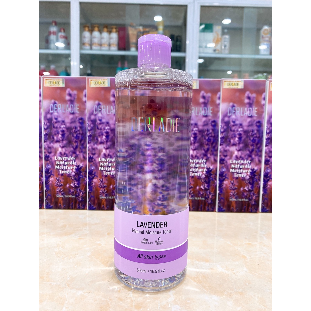 Nước Hoa Hồng Derladie Lavender Natural Moisture Toner Dưỡng Ẩm Kiềm Dầu Hàn Quốc 500ml