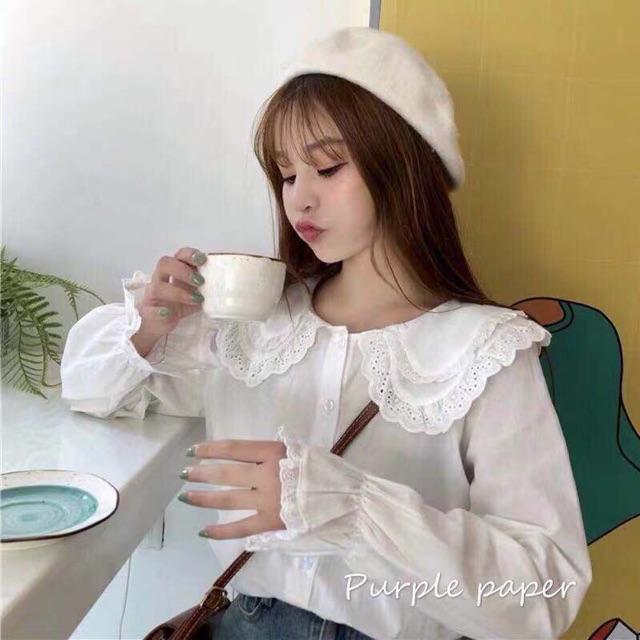 Áo sơmi phối ren nữ