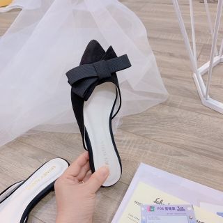 (Có sẵnH) Dép sục nơ mũi nhọn
