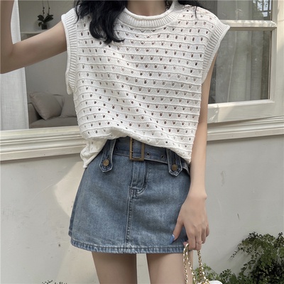 Áo ba lỗ XIAOZHAINV đan len phong cách retro Hàn Quốc 8 màu thời trang cho nữ