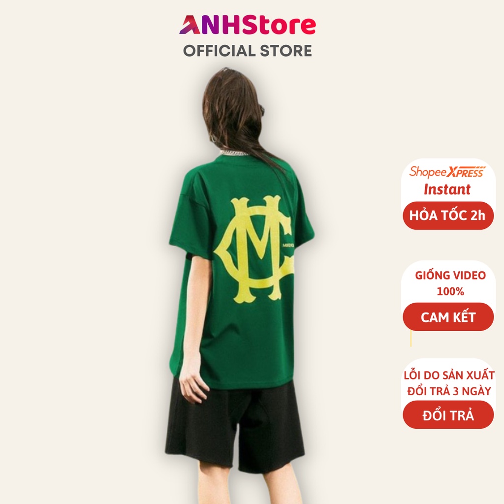 Áo phông form rộng ANHStore tay lỡ unisex xanh lá đẹp oversize, áo thun nam nữ form rộng MC ANHStore A26