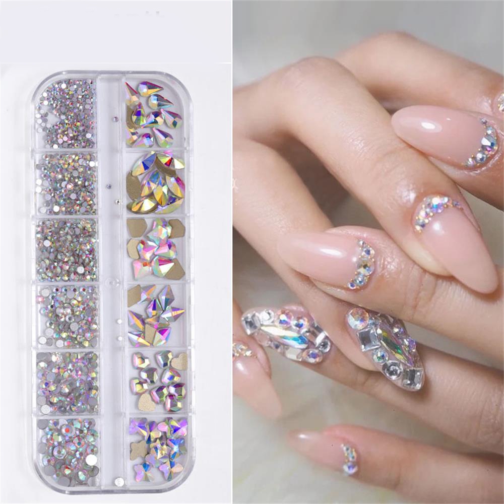 [Hàng mới về] Hộp phụ kiện trang trí móng tay 12 ngăn thời trang sành điệu cho nữ