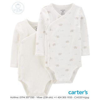 SET 2 ÁO BODYSUIT VẠT CHÉO Carter's nhập Mỹ - Peanut
