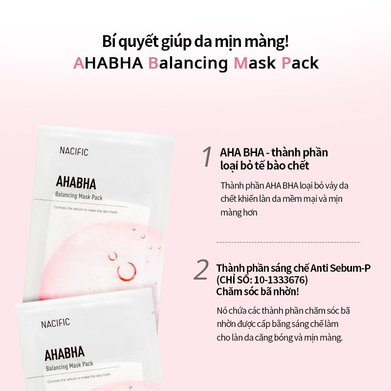 Mặt nạ làm sạch da dưỡng sáng chống lão hóa Nacific AHABHA Balancing Mask Pack 30g