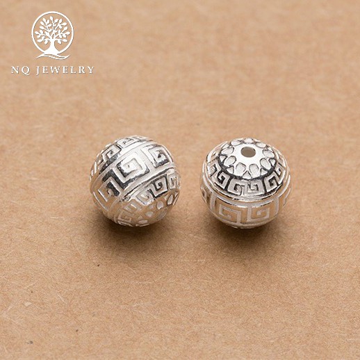 Charm bạc xỏ ngang tròn - NQ Jewelry
