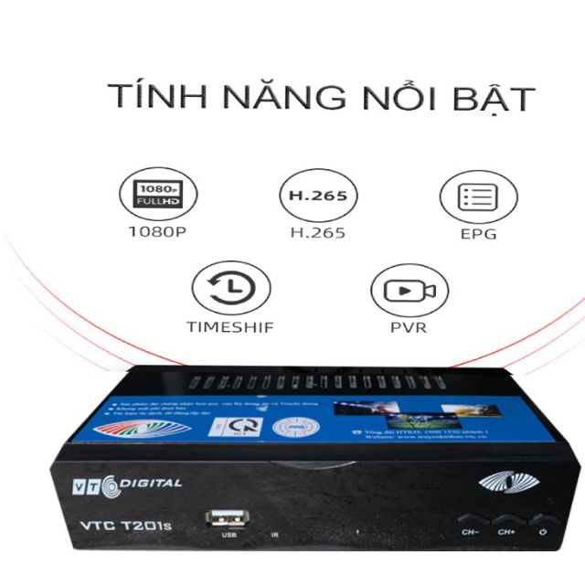 Đầu Thu Kỹ Thuật Số VTC T201 Bản Nâng Cấp DVBT2 - - dau thu truyen hinh