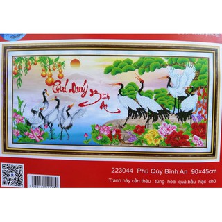 Tranh thêu chữ thập Phú quý bình an 223044