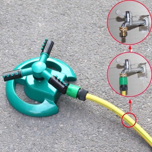 Vòi Tưới Nước Tự Xoay 360 Độ, Tự Động Tưới Cây, Sân Vườn, Tặng Kèm Đầu Nối - voituoicay