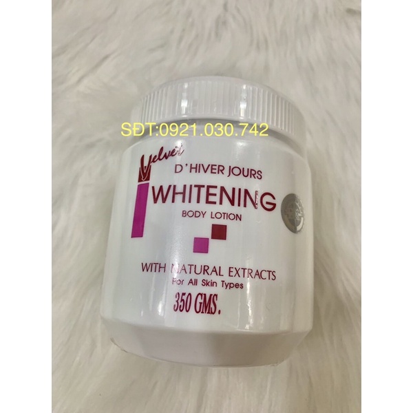 kem velvet whitening body lotion (chữ đỏ )chuẩn hàng Thái Lan hủ 350g