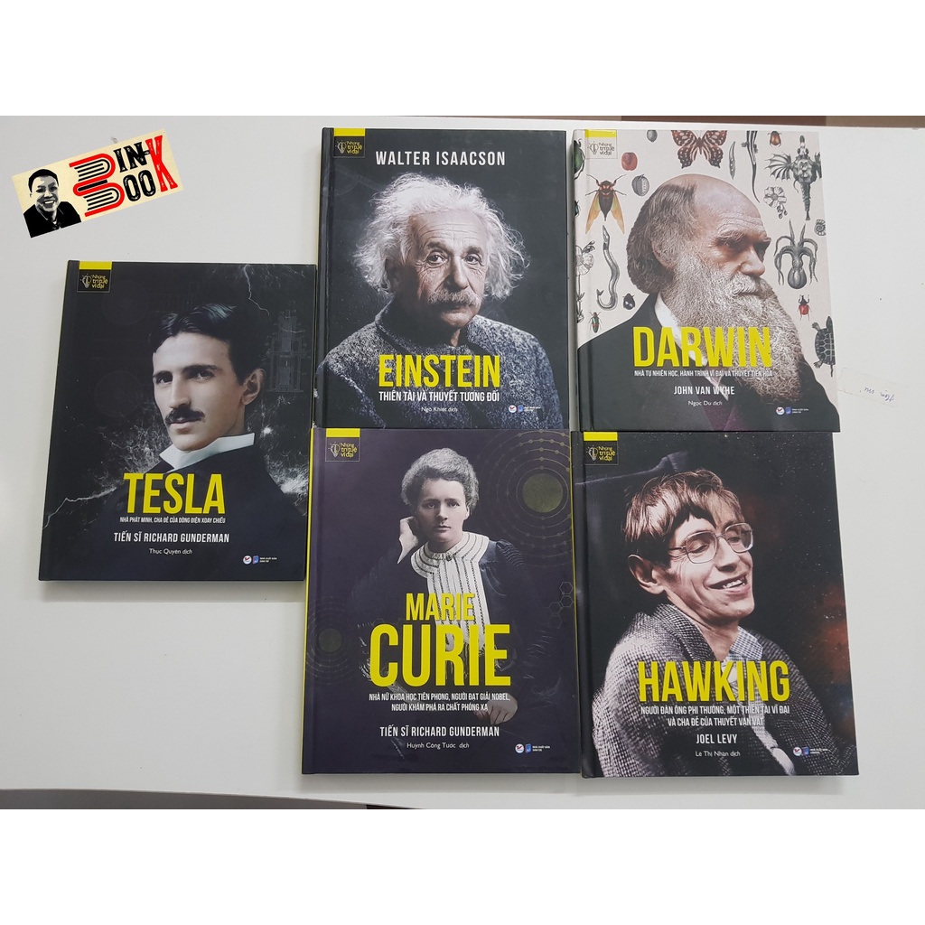 Sách-[Combo 5c)Einstein–MarieCurie–Darwin–Tesla – Hawking