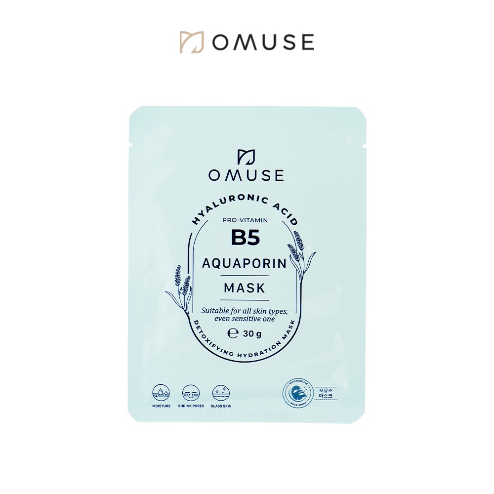 Mặt Nạ Dưỡng Da B5 Phục Hồi OMUSE Aquaporin Mask Cấp Ẩm Dịu Nhẹ Căng Bóng Da 30g - Mibebe