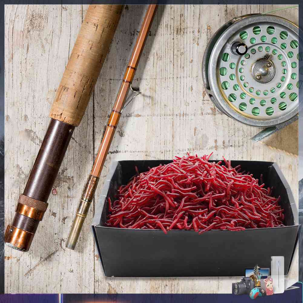 Set 100 / 200 Mồi Giun Giả Mềm 3.5cm Thu Hút Câu Cá Hiệu Quả