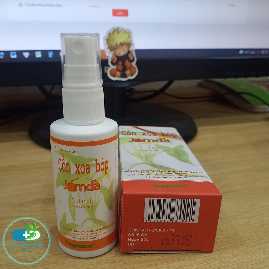 [CHÍNH HÃNG] Cồn xoa bóp Jamda chai xịt 50ml