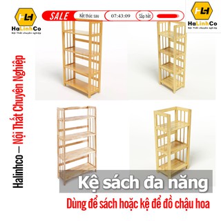 Halinhco- Kệ Sách Đa Năng (15 size) tự lắp ráp bằng gỗ tự nhiên 100% có thể để sách hoặc làm kệ đa năng để giỏ hoa làm k