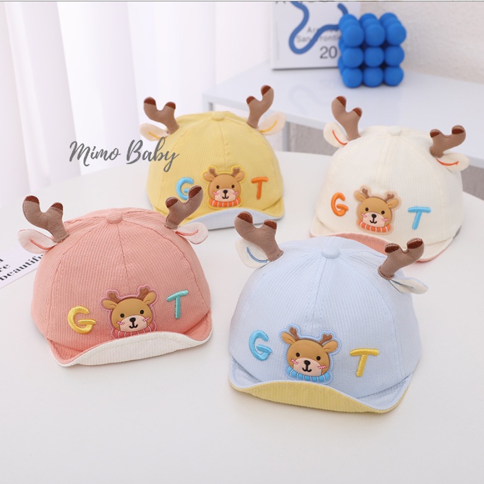 Mũ nón lưỡi trai gắn sừng tuần lộc dễ thương cho bé MH117 Mimo Baby