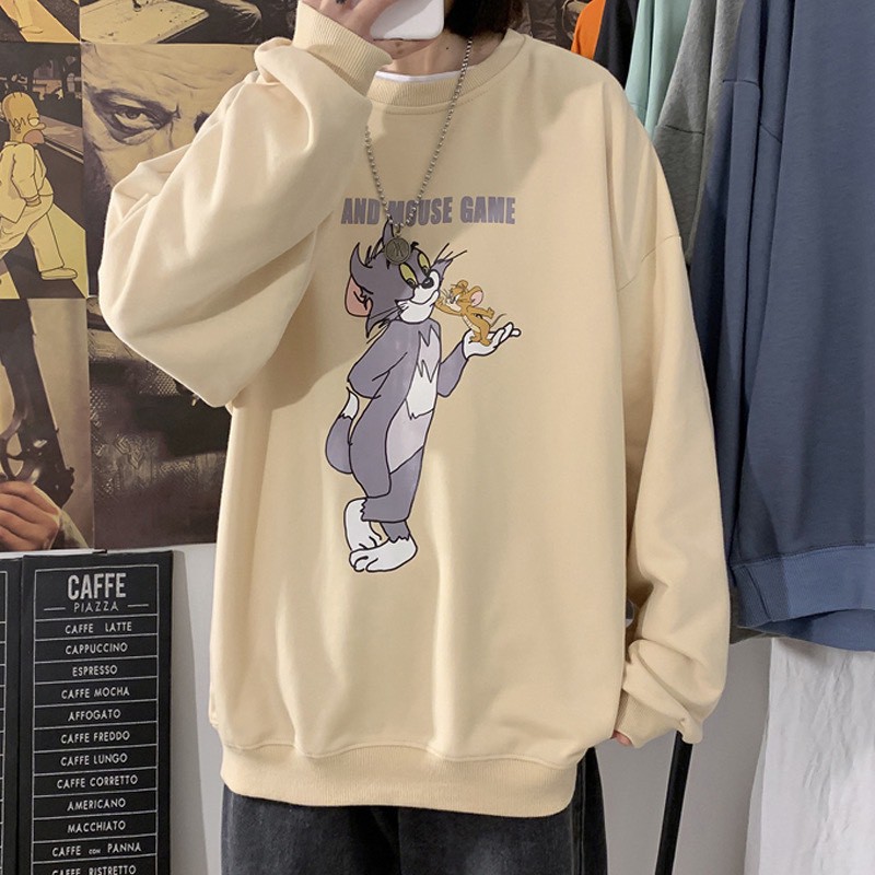 Áo thun tay dài mèo Tom form rộng | BigBuy360 - bigbuy360.vn