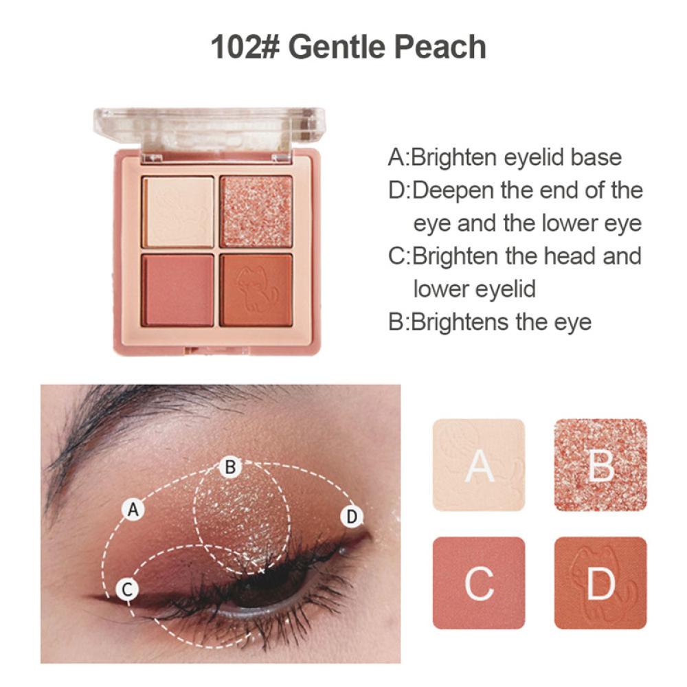 Bảng Phấn Mắt Trang Điểm 4 Màu Nhũ Và Lì T5X6