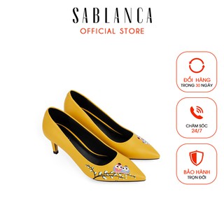 Giày cao gót Sablanca mũi nhọn thêu họa tiết 5050B thumbnail