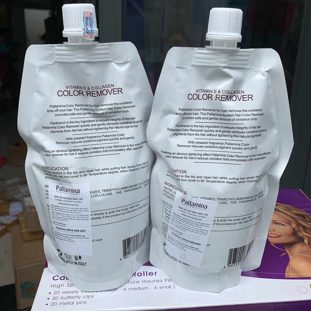 CẶP BÓC RỬA MÀU COLLAGEN VÀ KERATIN PALLAMINA Ý 500ML X 2