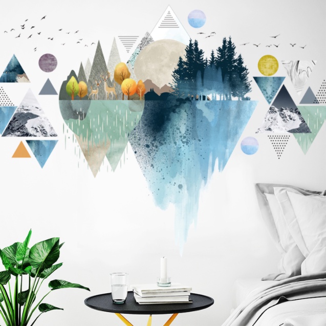 Decal trang trí tường - Bức tranh phong cảnh Bắc Âu