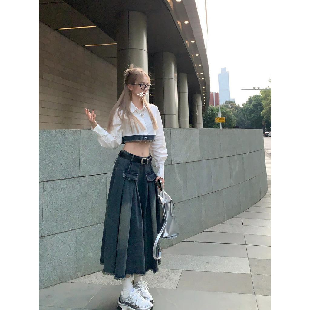 「 WELOVE1 」Chân váy jean Lưng Cao Dáng Ôm Thời Trang Mùa Hè Dành Cho Bạn Nữ