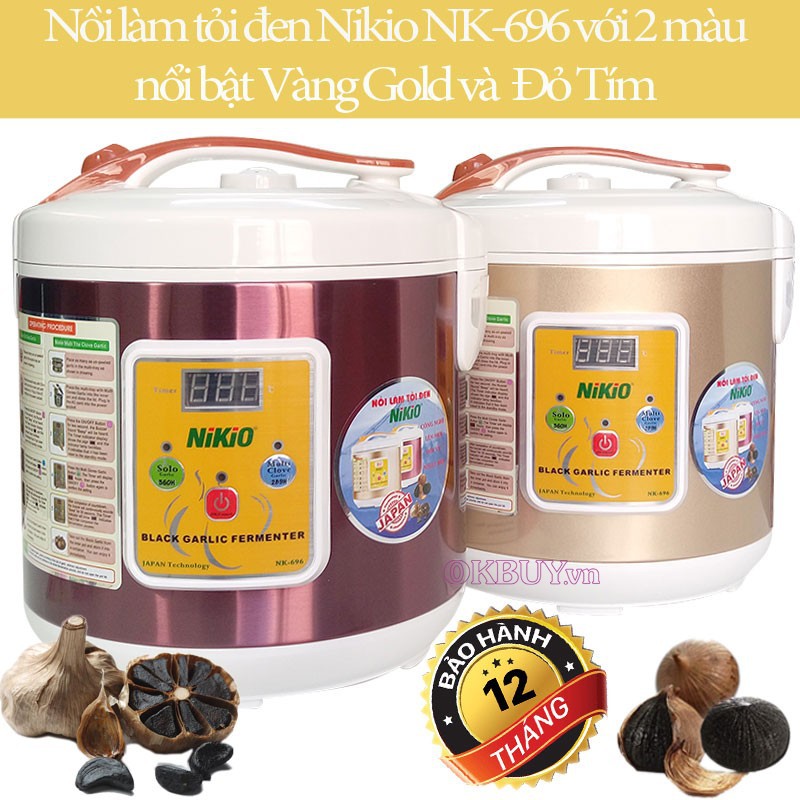 Máy làm tỏi đen Nhật Bản Nikio NK-696/ 6 lít - Dòng cao cấp - Chính Hãng Japan - Màu Vàng Gold