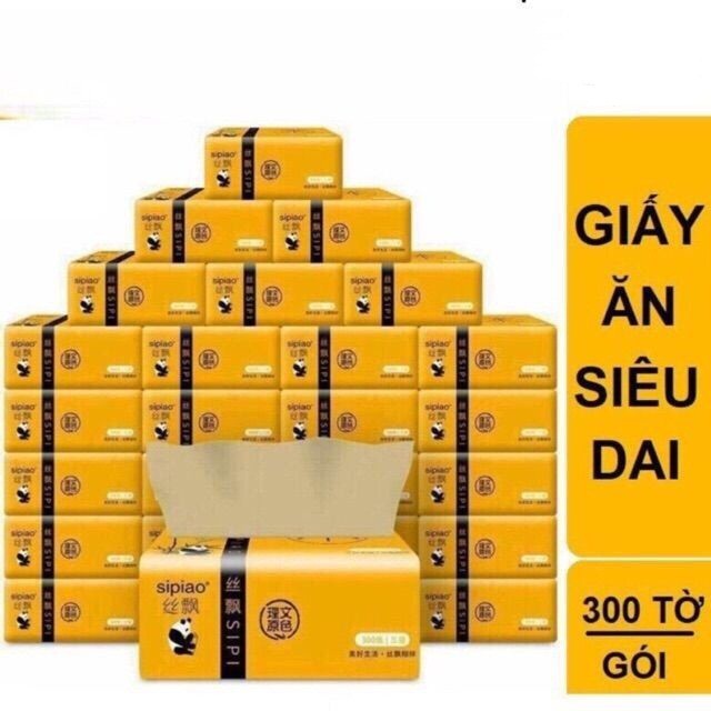 Giấy Ăn Gấu Trúc Sipiao - Bịch 300 Tờ