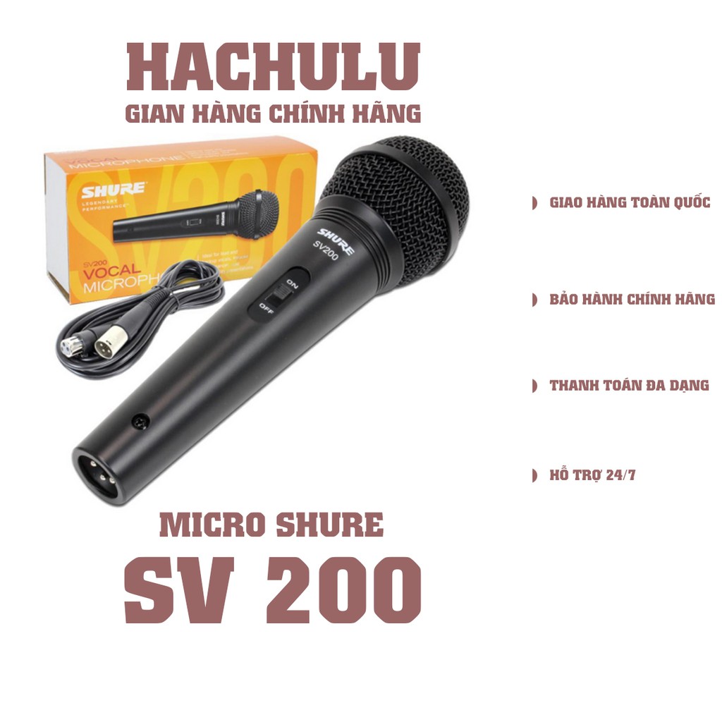 Micro Shure SV200-Q-X - Hàng chính hãng - Micro dùng cho  karaoke & thu âm đa năng có dây của Shure chất lượng cao