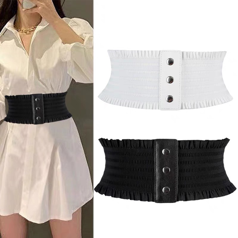 Corset nịt bụng 3 khuy tua rua 2 đầu Đai thắt eo mềm sang trọng không dây