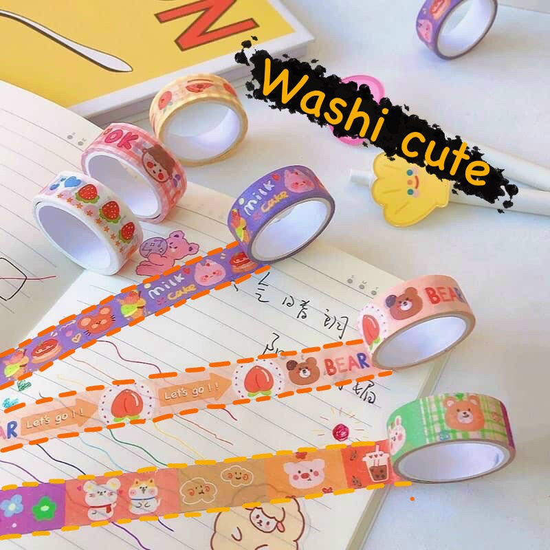 Băng dính Washi Tape trang trí sổ học tập dễ thương xinh xắn