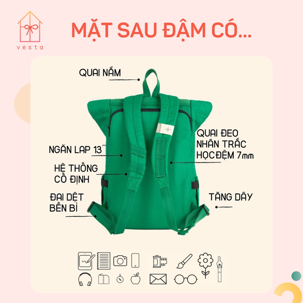 Balo nam nữ đẹp ĐẬM BNS CUỘN LIGHT thích hợp đi học, đi chơi, du lịch