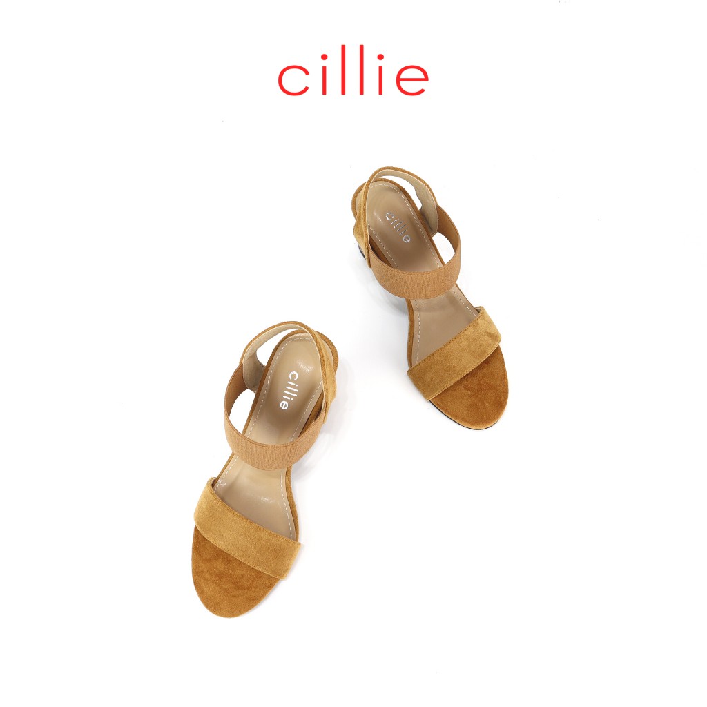 Giày sandal nữ quai ngang basic phối  mới lạ thời trang gót trụ 7cm đi làm đi chơi dạo phố Cillie 1010