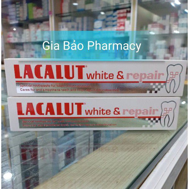 LACALUT White and Repair 75ml kem đánh răng giúp răng trắng bóng