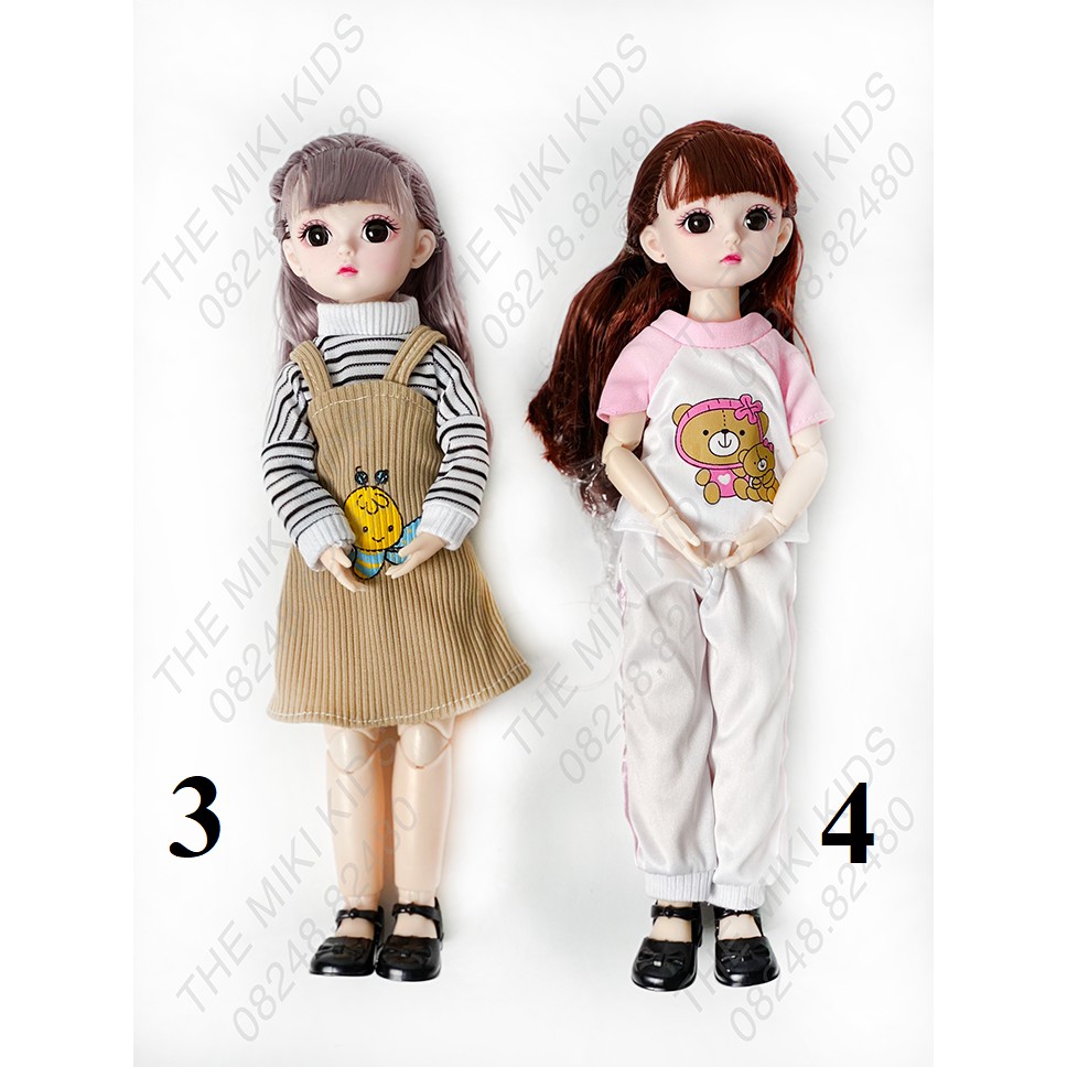 Búp bê công chúa Barbie cao 30cm, 6 BJD, 23 khớp, mắt 3D, cử động linh hoạt, trang phục đa dạng, đẹp mắt - The Miki Kids