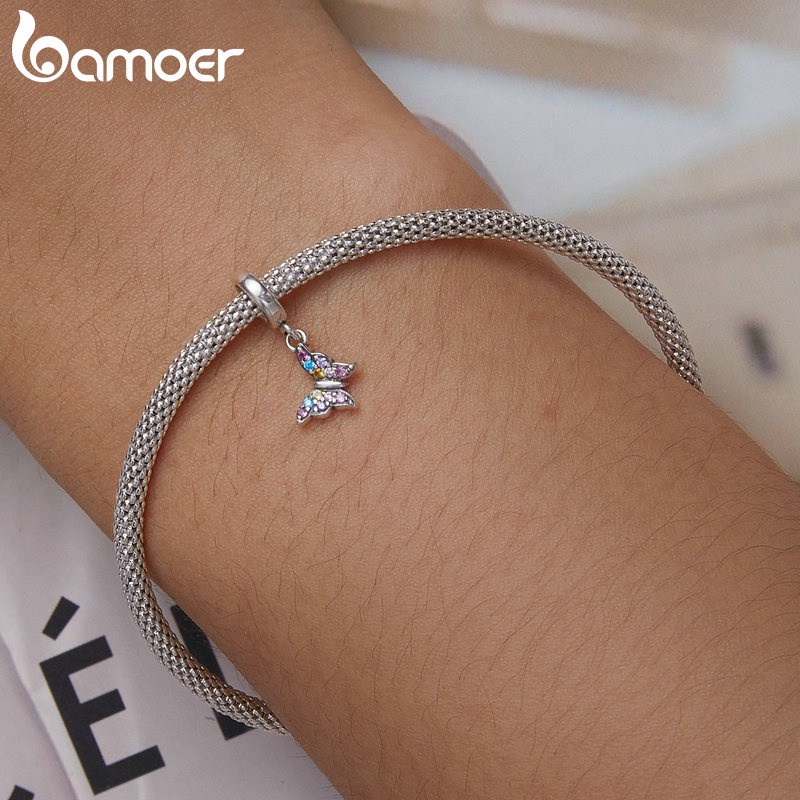 Mặt trang sức BAMOER bạc 925 hình bướm dành cho nữ