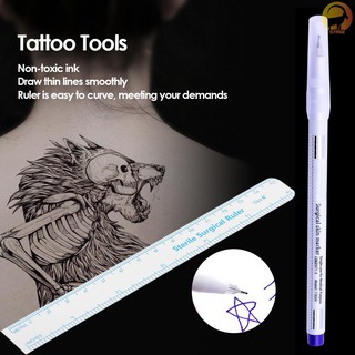 Bút đánh dấu xăm lông mày + thước đo tiện dụng