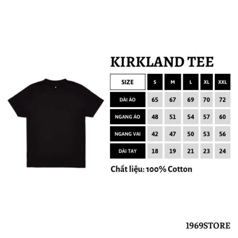 Áo thun KIRLAND  Thun form rộng cotton S/M/L/XL nhiều màu 1969storehue