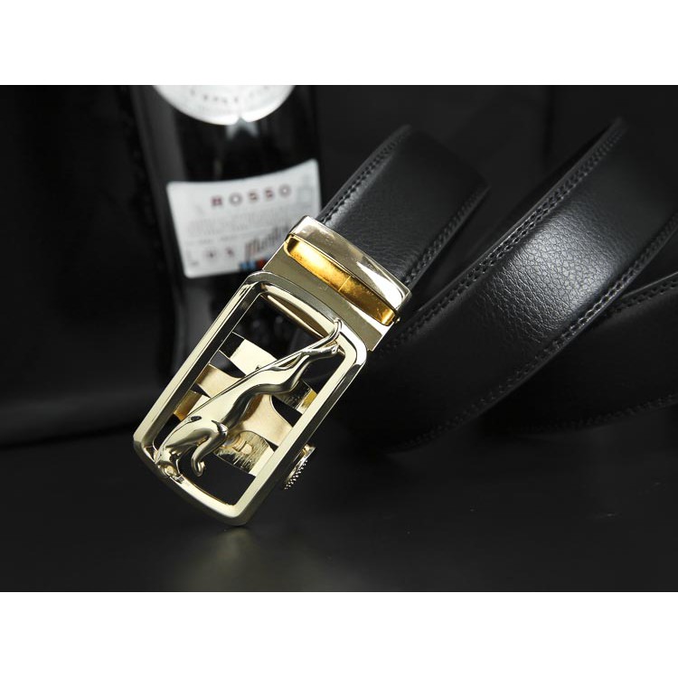 Thắt Lưng Dây Nịt Nam Da Bò 2 Lớp Khóa Tự Động Cao Cấp - Khóa Đồng Hình Báo vồ trạm 3D