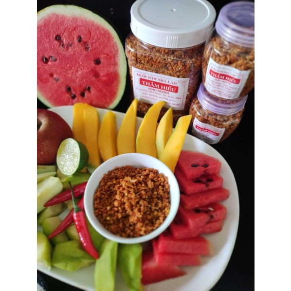 Muối tôm hạt to nhà làm,đậm vị tôm bao ngon hủ 500g