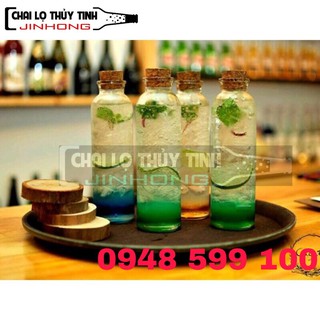 CHAI THỦY TINH TRÒN GỖ 350ML